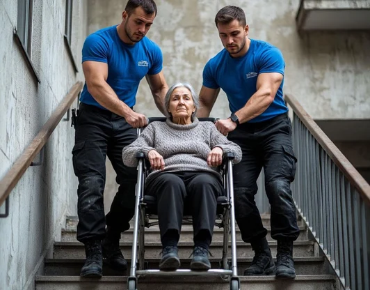 Подъем-спуск по лестнице при поломке/отсутствии лифта